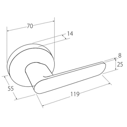 11520.BN | Sceptre Door Handle Lever Combination Set Brushed Nickel | Zanda Architectural
