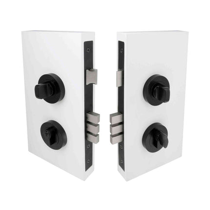 Round Double Turn Lock Kit 60mm Backset Longcase Matt Black 1183.BLK Zanda | Decorus Hardware