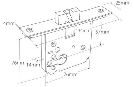 1185.SB | Duke Oval Sliding Door Euro Lock Kit 250x40mm Satin Brass | Zanda Architectural
