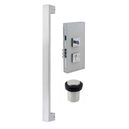 Zanda Door Pull Handle | Commercial Pull Handle | 1221SS Polo Pull Handle and Lock Kit Combo Stainless Steel 600mm