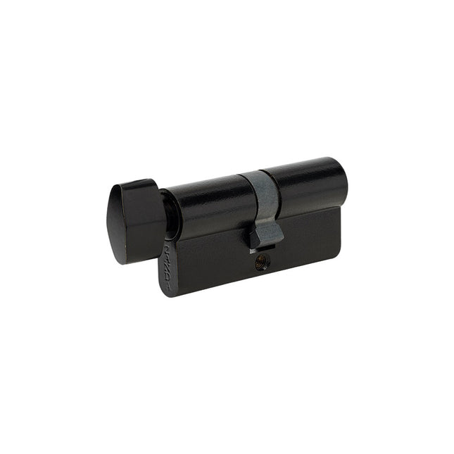 Euro Single Cylinder 5 Pin (Key/Turn) Keyed Alike 90mm Matt Black 1225.KA.BLK Zanda | Decorus Hardware