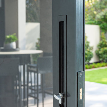 1269.BLK | Verve Sliding Door Lock Kit Matt Black 200 x 37mm | Zanda Architectural