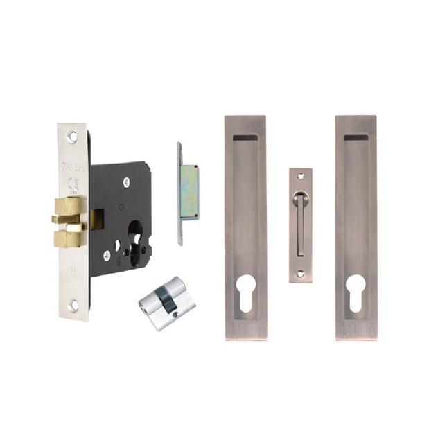Verve Sliding Door Lock Kit Graphite Nickel 200 x 37mm 1269.GN Zanda | Decorus Hardware
