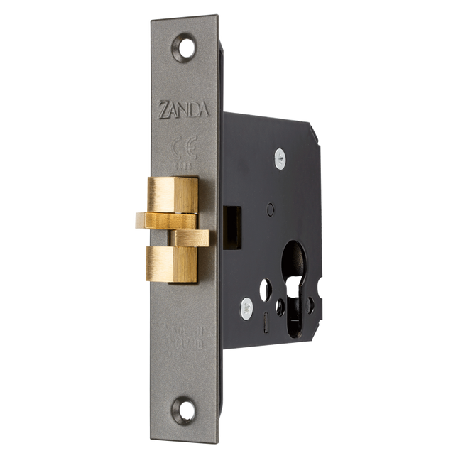 Sliding Door Euro Mortice Lock Claw Style Graphite Nickel 57x76mm 1290GN Zanda | Decorus Hardware