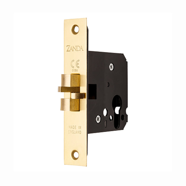 Sliding Door Euro Mortice Lock Claw Type Satin Brass 1290SB Zanda | Decorus Hardware