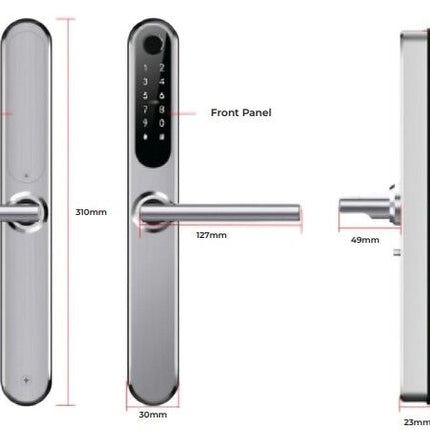 1327.BN | Stealth Smart Lock Electronic Longplate 60mm Backset Tubular Latch Brushed Nickel | Zanda Architectural