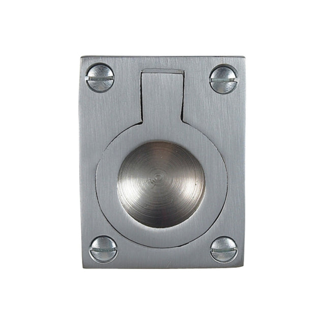 5154SC Flush Ring Satin Chrome 50x37mm Zanda | Decorus Hardware