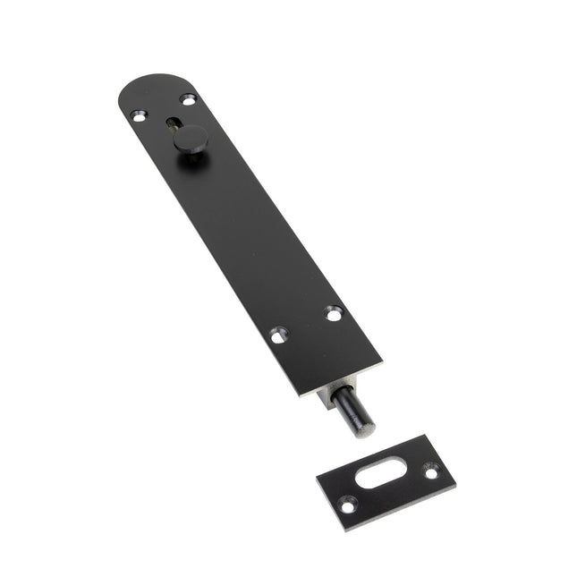 5231.BLK | Reverse Barrel Bolt Radius 200mm Matt Black | Zanda Architectural