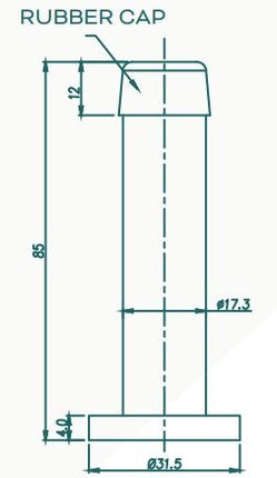 5240.BLK | Skirting Mount Door Stop 85mm Matt Black | Zanda Architectural