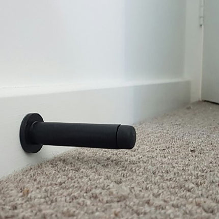 5240.BLK | Skirting Mount Door Stop 85mm Matt Black | Zanda Architectural