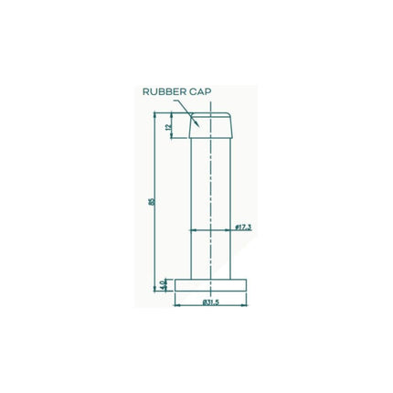 Zanda 5240.WHT Skirting Mount Door Stop 85mm White
