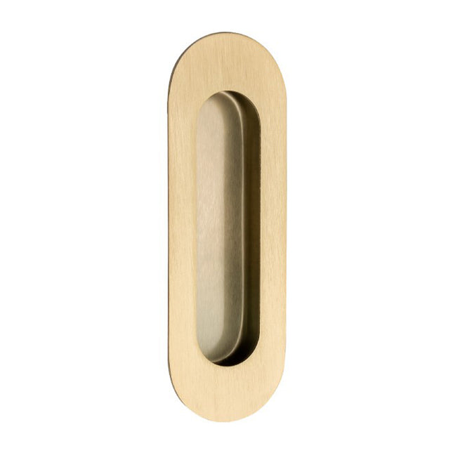 5241.SB | Oval Flush Pull Concealed Fix 120mm Satin Brass | Zanda Architectural