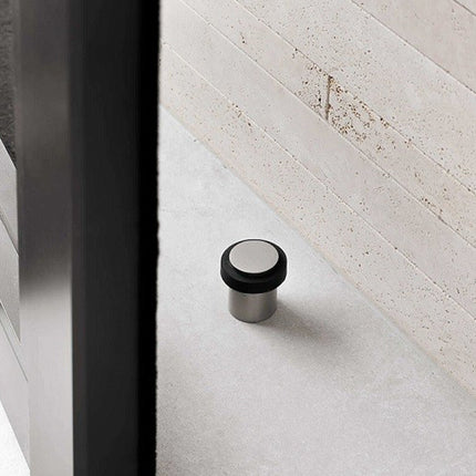 5264.BN | Round Door Stop Aluminium Floor Mount Brushed Nickel 60mm | Zanda Architectural