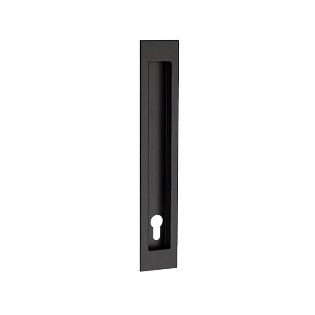 Verve Flush Pull with Euro Keyhole 200x37mm Matt Black 5304.E.BLK Zanda | Decorus Hardware