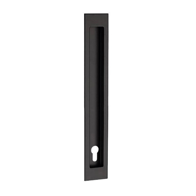 Verve Flush Pull with Euro Keyhole 250x37mm Matt Black 5305.E.BLK Zanda | Decorus Hardware