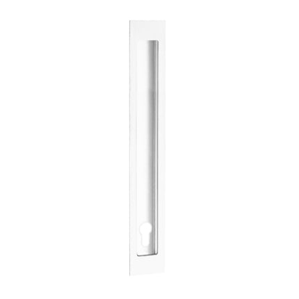 Verve Flush Pull with Euro Keyhole 250x37mm Powder Coat White 5305.E.WHT Zanda | Decorus Hardware