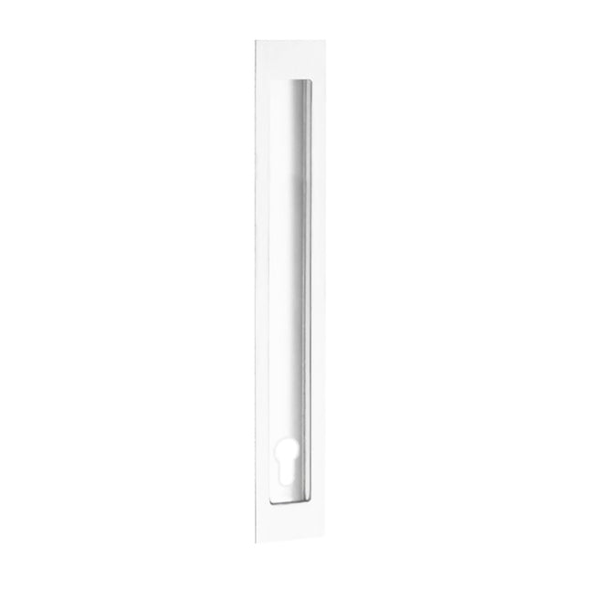 Verve Flush Pull with Euro Keyhole 250x37mm Powder Coat White 5305.E.WHT Zanda | Decorus Hardware
