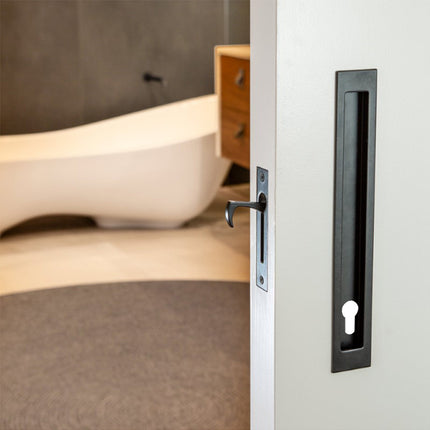 5305EWHT | Verve Flush Pull with Euro Keyhole 250x37mm Powder Coat White 5305.E.WHT | Zanda Architectural