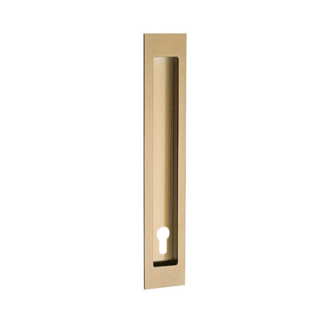 Verve Flush Pull with Euro Keyhole 300x37mm Satin Brass 5306.E.SB Zanda | Decorus Hardware