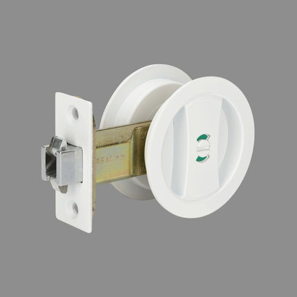5327.WHT | Round Cavity Slider Privacy Set White | Zanda Architectural