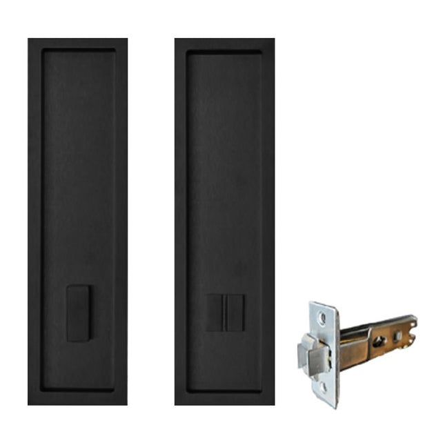 Seattle Door Privacy Set 200x40mm Matt Black 5371.BLK Zanda | Decorus Hardware
