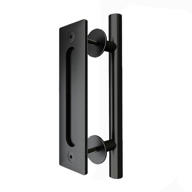 Barn Door Pull Handle and Flush Pull Kit Matt Black 5700.BLK Zanda | Decorus Hardware