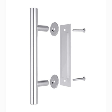 Barn Door Pull Handle and Flush Pull Kit Stainless Steel 5700.SS Zanda | Decorus Hardware