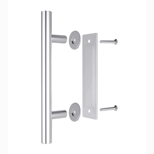 Barn Door Pull Handle and Flush Pull Kit Stainless Steel 5700.SS Zanda | Decorus Hardware