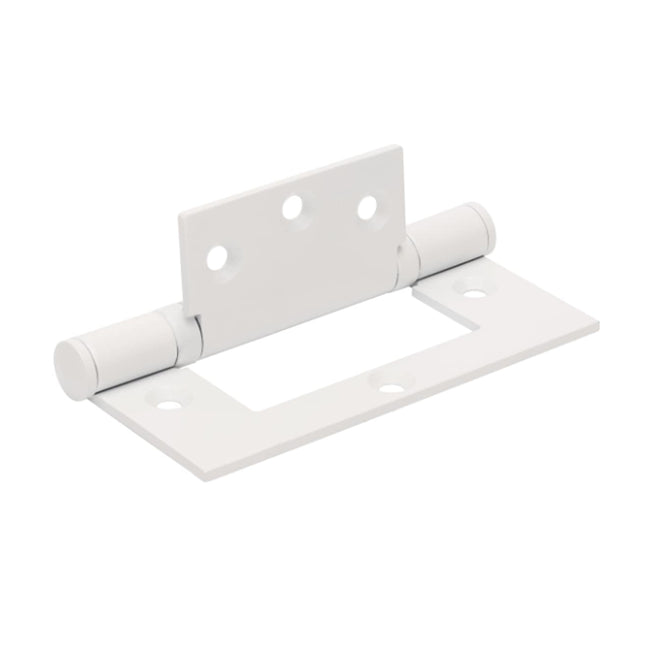 Fast Fix Bearing Hinge Aluminium 100x70x2.5mm White 5908.2.WHT Zanda | Decorus Hardware
