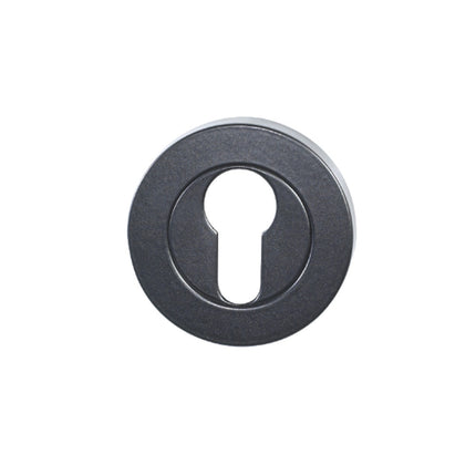 7020.2.BLK | Astron Round Euro Escutcheon 55mm Matt Black | Zanda Architectural