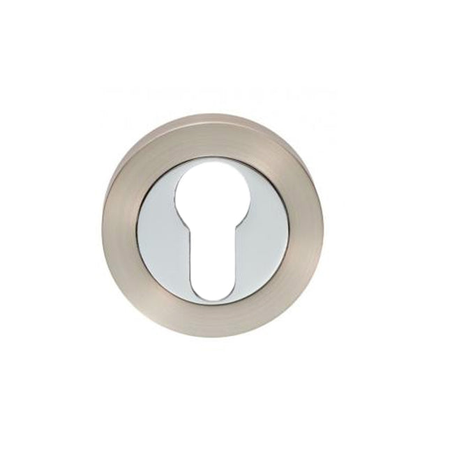 Astron Round Euro Escutcheon 55mm Brushed Nickel/Chrome Polished 70202BNCP Zanda | Decorus Hardware