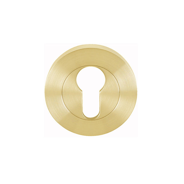 Astron Round Euro Escutcheon 55mm Satin Brass 7020.2.SB Zanda | Decorus Hardware