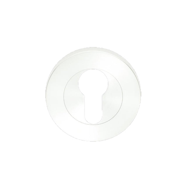 Astron Round Euro Escutcheon 55mm Matt White 7020.2.WHT Zanda | Decorus Hardware