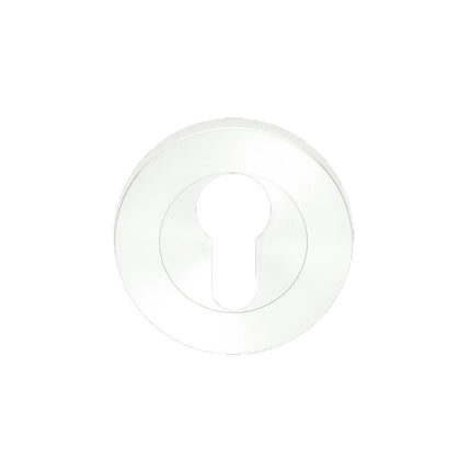 7020.2.WHT | Astron Round Euro Escutcheon 55mm Matt White | Zanda Architectural