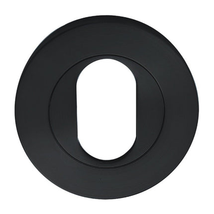 7020.O.BLK | Astron Round Oval Escutcheon Matt Black | Zanda Architectural
