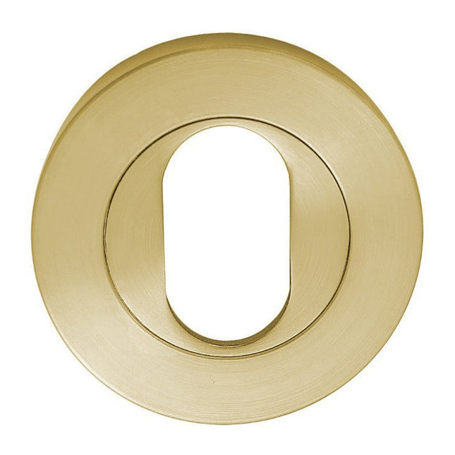 7020.O.SB | Astron Round Oval Escutcheon Satin Brass | Zanda Architectural