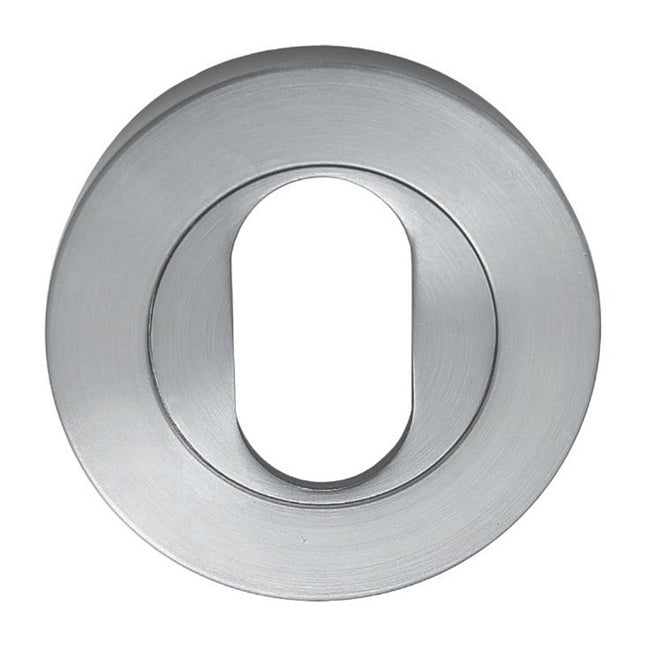 Astron Round Oval Escutcheon Satin Chrome 7020.O.SC Zanda | Decorus Hardware