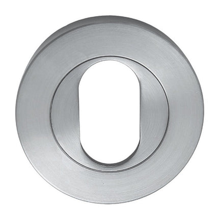 7020.O.SC | Astron Round Oval Escutcheon Satin Chrome | Zanda Architectural