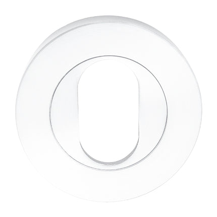 7020.O.WHT | Astron Round Oval Escutcheon Matt White | Zanda Architectural