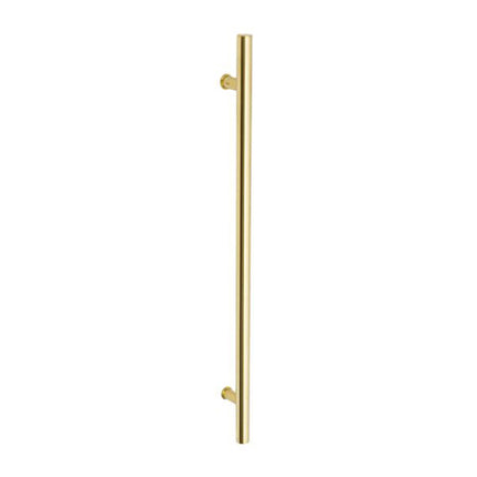 Round Door Pull Handle Back to Back 600mm Satin Brass 7026.BB.SB Zanda | Decorus Hardware