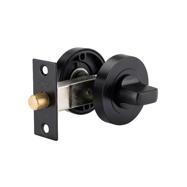 Round Separate Privacy Kit 60mm Backset Matt Black 7032.BLK Zanda | Decorus Hardware