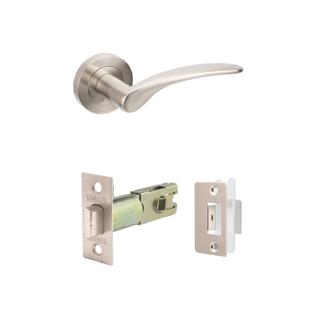 Apollo Door Handle Passage Set Brushed Nickel 7033BN Zanda | Decorus Hardware