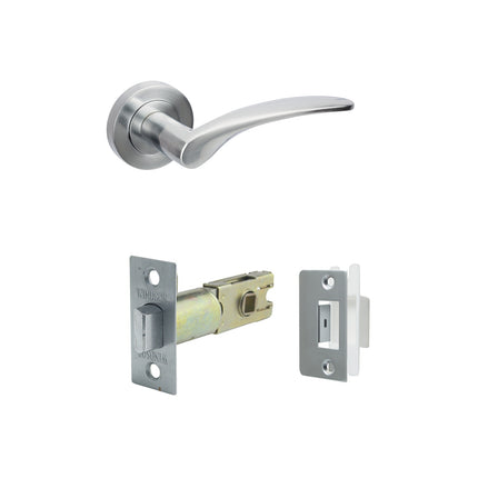 Apollo Door Handle Passage Set Satin Chrome 7033SC Zanda | Decorus Hardware
