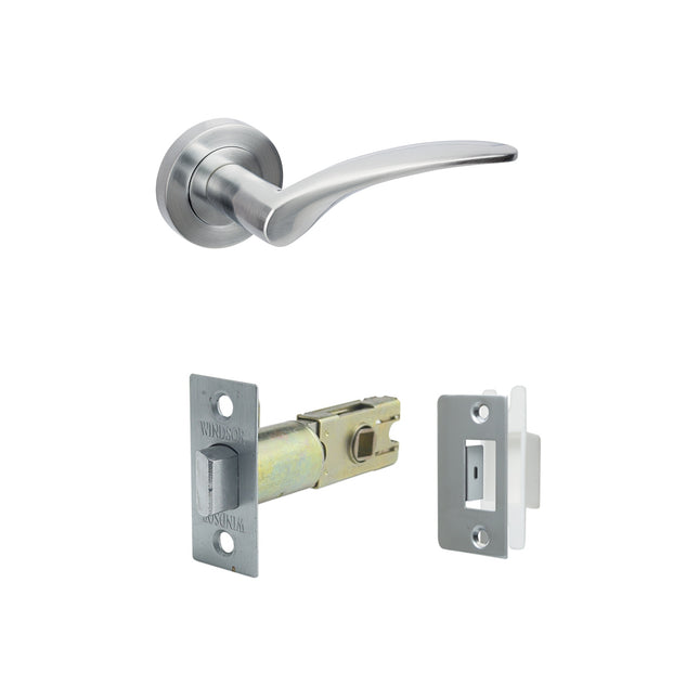Apollo Door Handle Passage Set Satin Chrome 7033SC Zanda | Decorus Hardware
