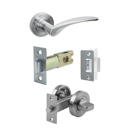 Apollo Door Handle Privacy Set Satin Chrome 7034SC Zanda | Decorus Hardware
