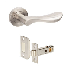 Juno Door Handle Lever Passage Set Brushed Nickel 7036BN Zanda | Decorus Hardware