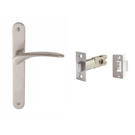 Apollo Longplate Door Lever Handle Passage Set Brushed Nickel 7045.PA.BN Zanda | Decorus Hardware