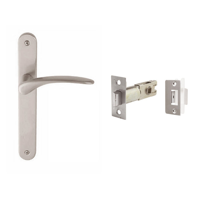 7045.PA.BN | Apollo Longplate Door Lever Handle Passage Set Brushed Nickel | Zanda Architectural