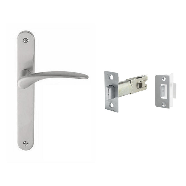 Apollo Longplate Door Lever Handle Passage Set Satin Chrome 7045.PA.SC Zanda | Decorus Hardware