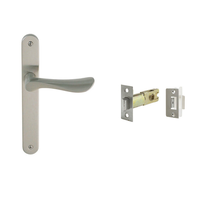 Astron Juno Longplate Door Lever Handle Passage Set Brushed Nickel 7046.PA.BN Zanda | Decorus Hardware